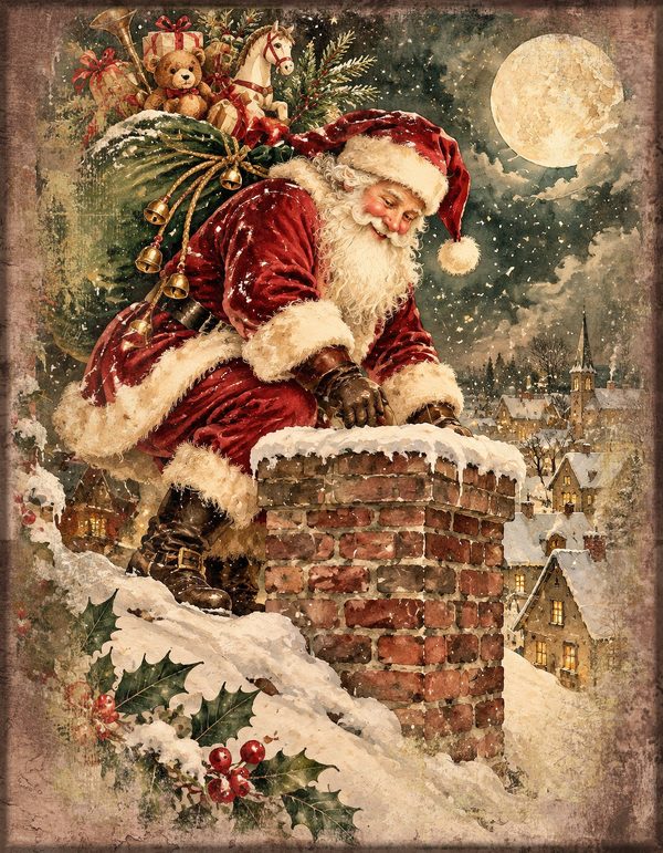 Christmas Junk Journal Kit: Printable Pages, Cards, Tags and Ephemera - Father Christmas - Commercial Use — image 23