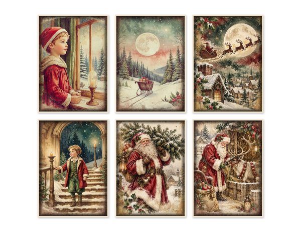 Christmas Junk Journal Kit: Printable Pages, Cards, Tags and Ephemera - Father Christmas - Commercial Use — image 53