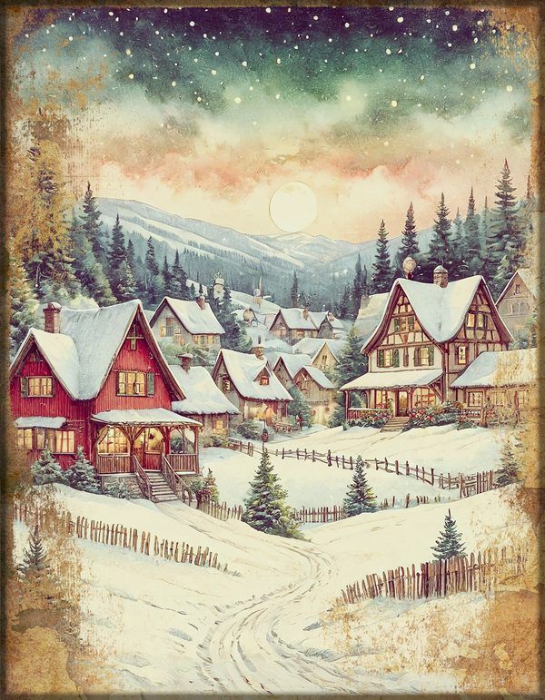 Junk Journal Kit: Printable Pages, Cards, Tags and Ephemera - Victorian Christmas - Commercial Use — image 4