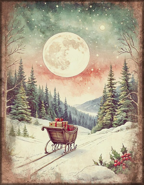 Junk Journal Kit: Printable Pages, Cards, Tags and Ephemera - Victorian Christmas - Commercial Use — image 5