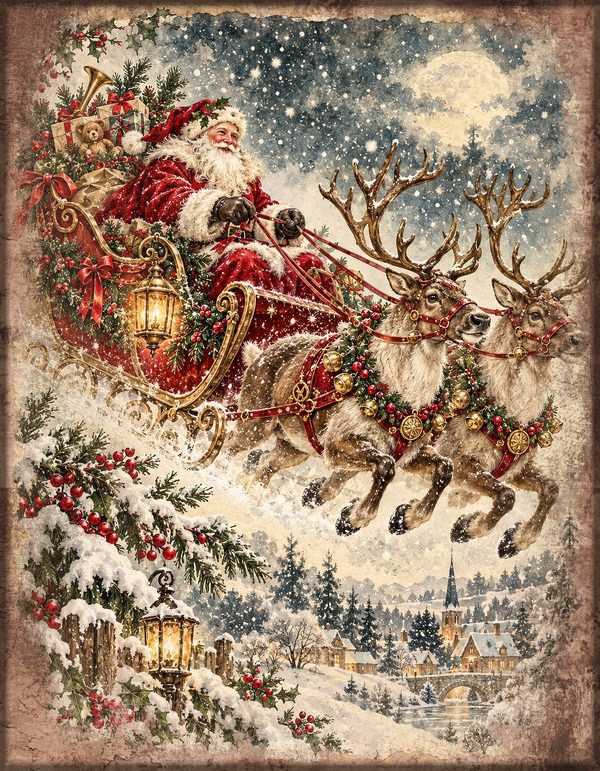 Junk Journal Kit: Printable Pages, Cards, Tags and Ephemera - Victorian Christmas - Commercial Use — image 21