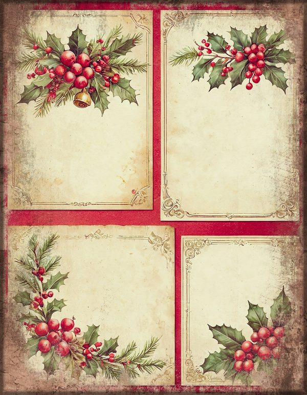 Junk Journal Kit: Printable Pages, Cards, Tags and Ephemera - Victorian Christmas - Commercial Use — image 29