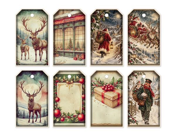 Junk Journal Kit: Printable Pages, Cards, Tags and Ephemera - Victorian Christmas - Commercial Use — image 66