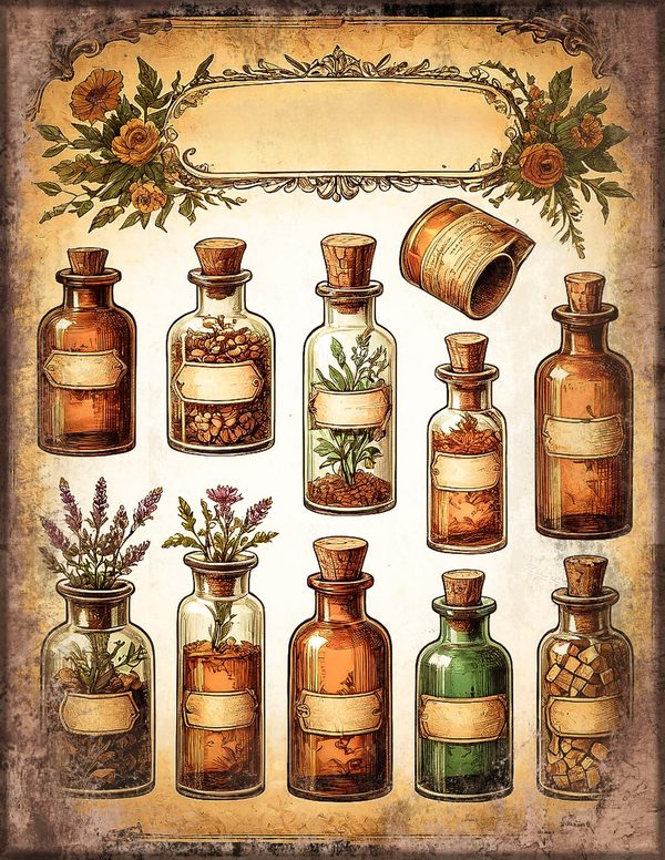 Junk Journal Papers: Printable Vintage Pages - Gothic Apothecary - Commercial Use — image 2
