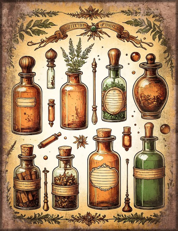 Junk Journal Papers: Printable Vintage Pages - Gothic Apothecary - Commercial Use — image 68