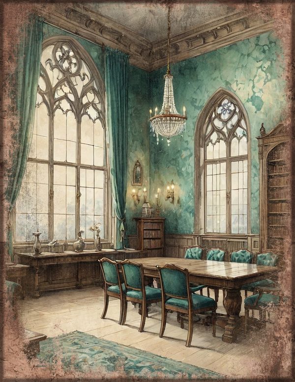 Junk Journal Papers: Printable Vintage Pages - Gothic Manor - Commercial Use — image 14