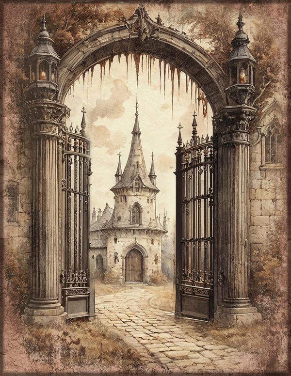 Junk Journal Papers: Printable Vintage Pages - Gothic Manor - Commercial Use — image 34