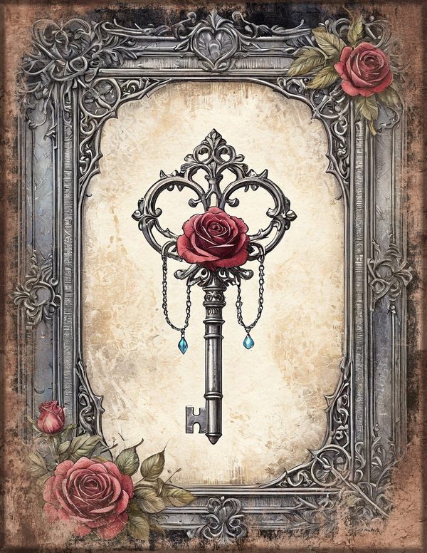 Junk Journal Papers: Printable Vintage Pages - Gothic Raven and Rose - Commercial Use — image 34