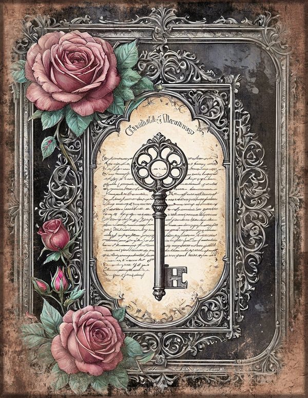 Junk Journal Papers: Printable Vintage Pages - Gothic Raven and Rose - Commercial Use — image 54