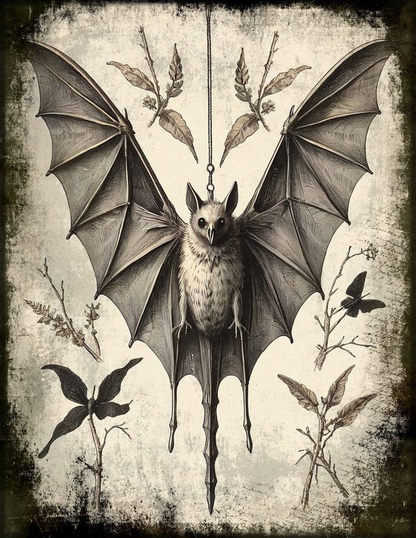 Junk Journal Papers: Printable Vintage Pages - Gothic Bestiary - Commercial Use — image 1
