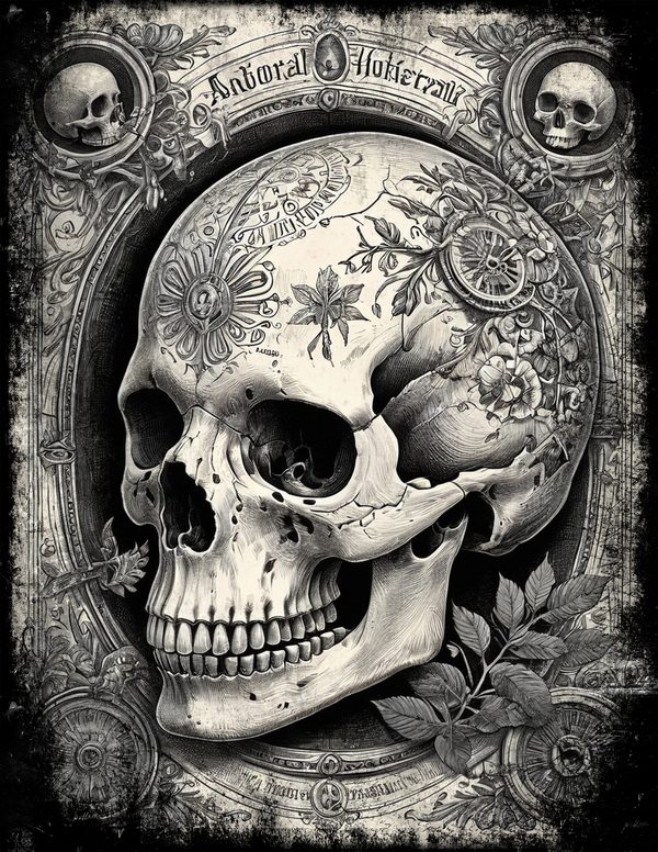 Junk Journal Papers: Printable Vintage Pages - Memento Mori - Commercial Use — image 25