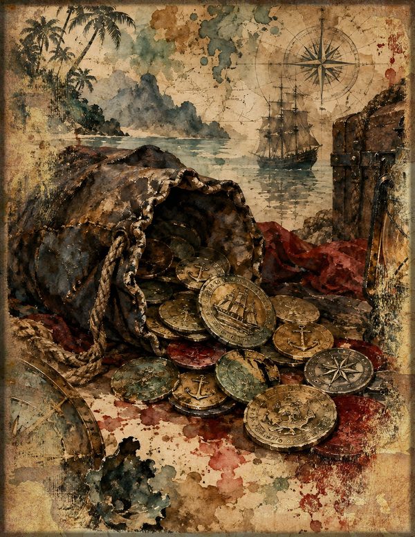 Treasure Chest Junk Journal Kit: Digital Scrapbook Paper - Pirates and Privateers - Commercial Use — image 9