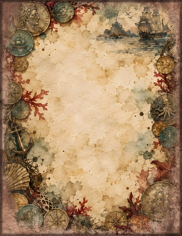 Treasure Chest Junk Journal Kit: Digital Scrapbook Paper - Pirates and Privateers - Commercial Use — image 14