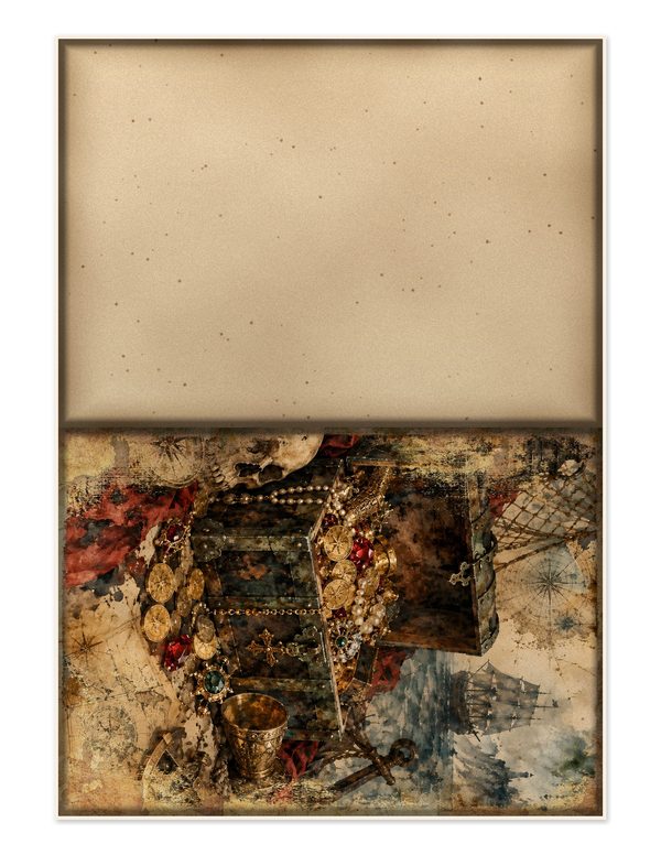 Treasure Chest Junk Journal Kit: Digital Scrapbook Paper - Pirates and Privateers - Commercial Use — image 21