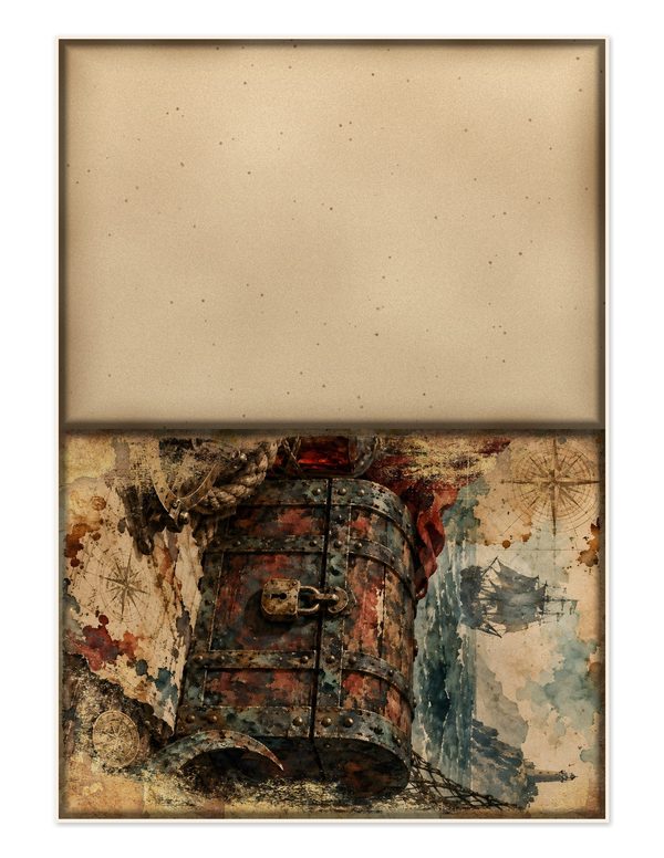 Treasure Chest Junk Journal Kit: Digital Scrapbook Paper - Pirates and Privateers - Commercial Use — image 23