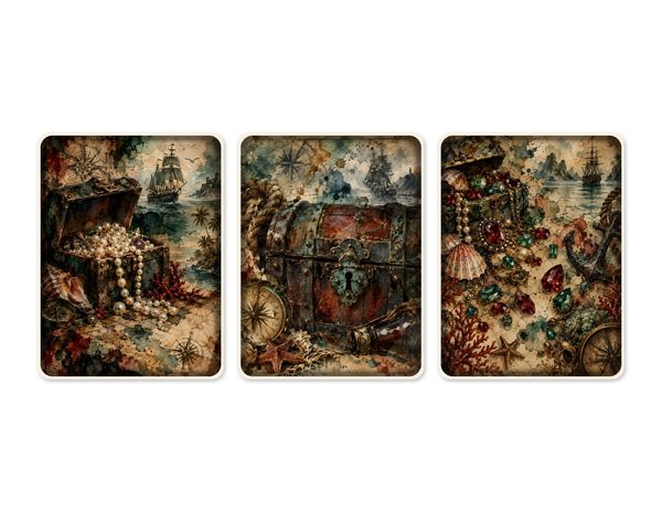 Treasure Chest Junk Journal Kit: Digital Scrapbook Paper - Pirates and Privateers - Commercial Use — image 50