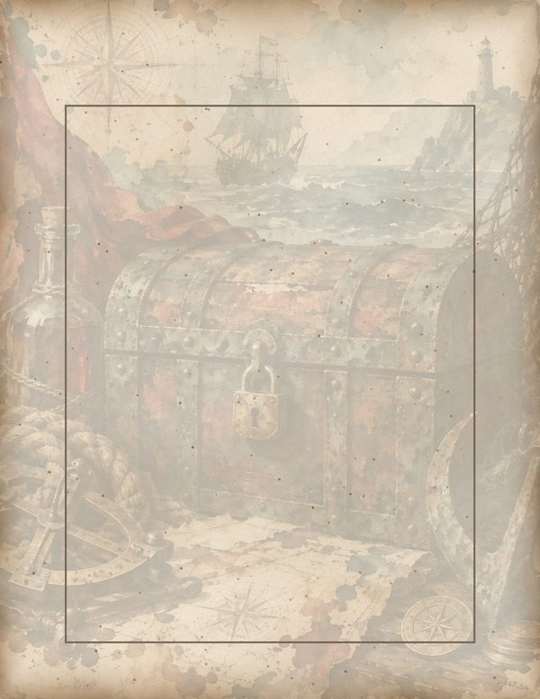 Treasure Chest Junk Journal Kit: Digital Scrapbook Paper - Pirates and Privateers - Commercial Use — image 56