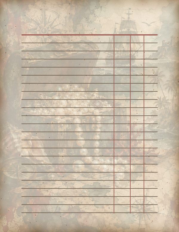 Treasure Chest Junk Journal Kit: Digital Scrapbook Paper - Pirates and Privateers - Commercial Use — image 58