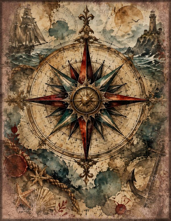 Treasure Maps Junk Journal Kit: Digital Scrapbook Paper - Pirates and Privateers - Commercial Use — image 4