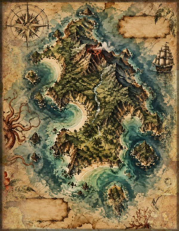 Treasure Maps Junk Journal Kit: Digital Scrapbook Paper - Pirates and Privateers - Commercial Use — image 9