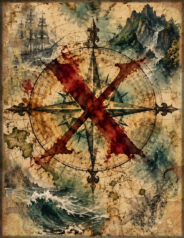 Treasure Maps Junk Journal Kit: Digital Scrapbook Paper - Pirates and Privateers - Commercial Use — image 19