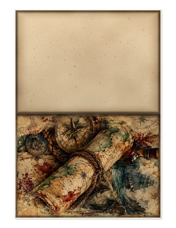 Treasure Maps Junk Journal Kit: Digital Scrapbook Paper - Pirates and Privateers - Commercial Use — image 23