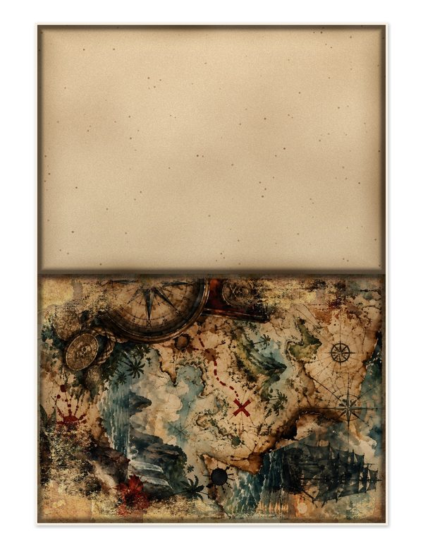 Treasure Maps Junk Journal Kit: Digital Scrapbook Paper - Pirates and Privateers - Commercial Use — image 25