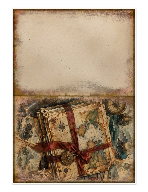 Treasure Maps Junk Journal Kit: Digital Scrapbook Paper - Pirates and Privateers - Commercial Use — image 26