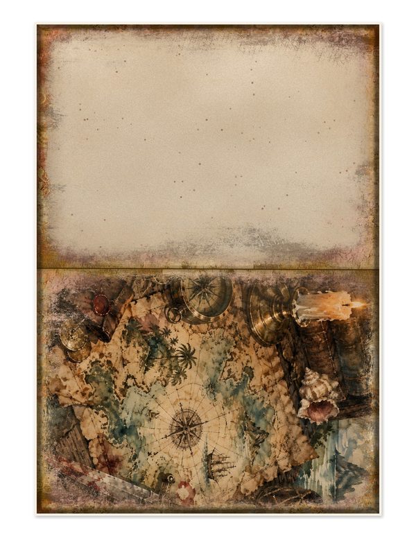 Treasure Maps Junk Journal Kit: Digital Scrapbook Paper - Pirates and Privateers - Commercial Use — image 27