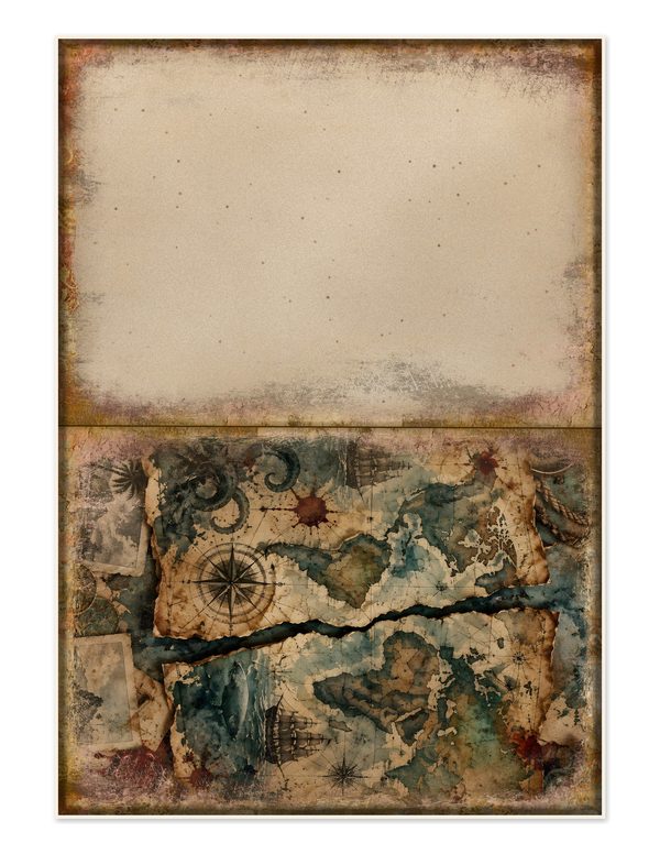 Treasure Maps Junk Journal Kit: Digital Scrapbook Paper - Pirates and Privateers - Commercial Use — image 28