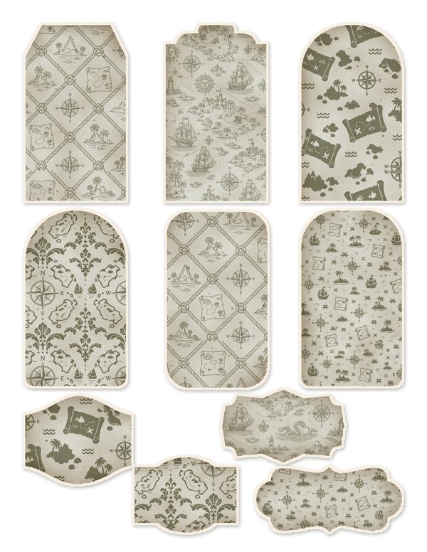 Treasure Maps Junk Journal Kit: Digital Scrapbook Paper - Pirates and Privateers - Commercial Use — image 43