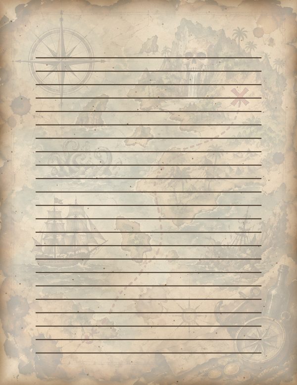 Treasure Maps Junk Journal Kit: Digital Scrapbook Paper - Pirates and Privateers - Commercial Use — image 54