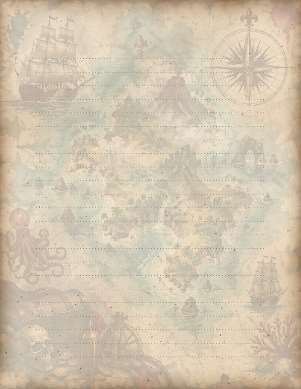 Treasure Maps Junk Journal Kit: Digital Scrapbook Paper - Pirates and Privateers - Commercial Use — image 55