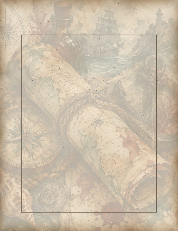 Treasure Maps Junk Journal Kit: Digital Scrapbook Paper - Pirates and Privateers - Commercial Use — image 56