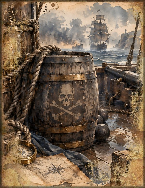 Cannons and Cutlasses Junk Journal Kit: Scrapbook Paper - Pirates and Privateers - Commercial Use — image 5