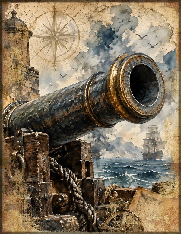Cannons and Cutlasses Junk Journal Kit: Scrapbook Paper - Pirates and Privateers - Commercial Use — image 7