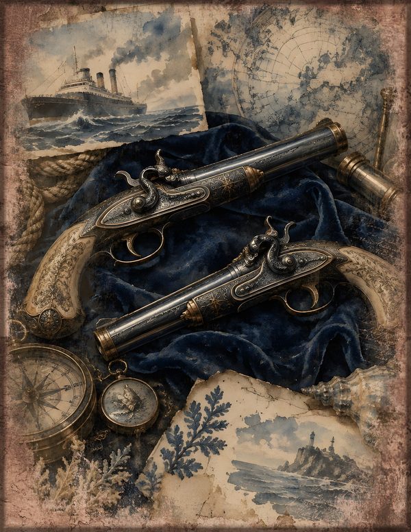 Cannons and Cutlasses Junk Journal Kit: Scrapbook Paper - Pirates and Privateers - Commercial Use — image 8