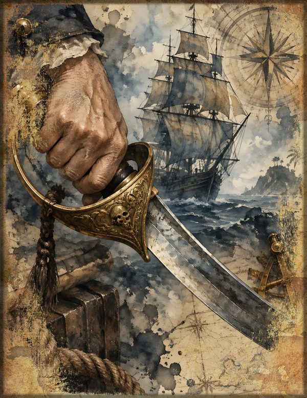 Cannons and Cutlasses Junk Journal Kit: Scrapbook Paper - Pirates and Privateers - Commercial Use — image 9