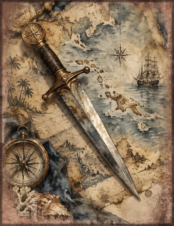 Cannons and Cutlasses Junk Journal Kit: Scrapbook Paper - Pirates and Privateers - Commercial Use — image 12