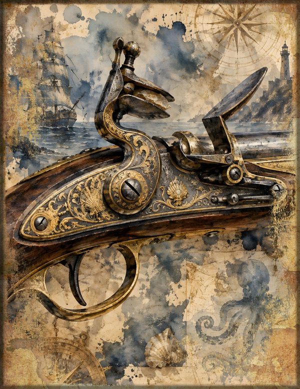Cannons and Cutlasses Junk Journal Kit: Scrapbook Paper - Pirates and Privateers - Commercial Use — image 15