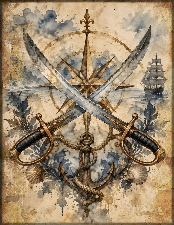 Cannons and Cutlasses Junk Journal Kit: Scrapbook Paper - Pirates and Privateers - Commercial Use — image 19