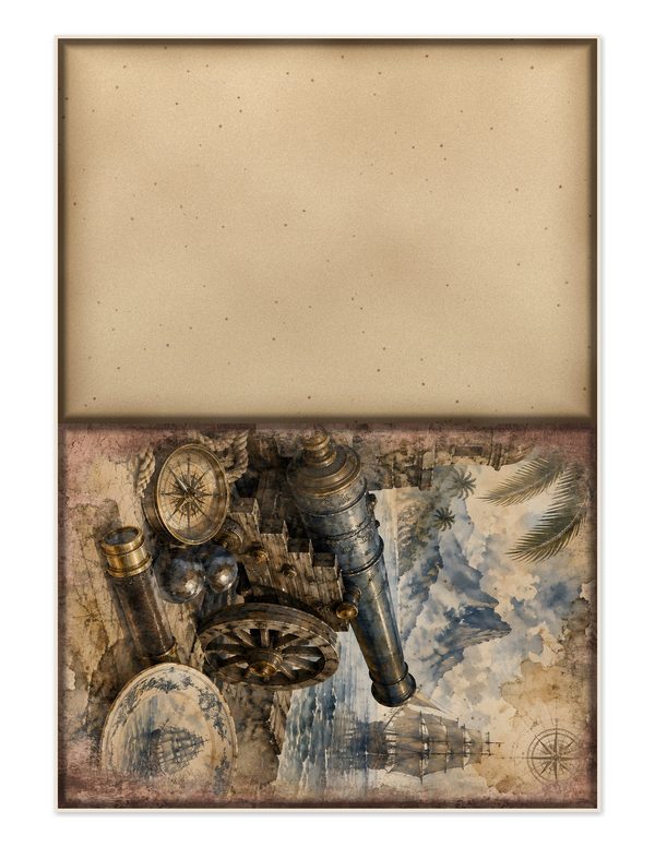 Cannons and Cutlasses Junk Journal Kit: Scrapbook Paper - Pirates and Privateers - Commercial Use — image 22