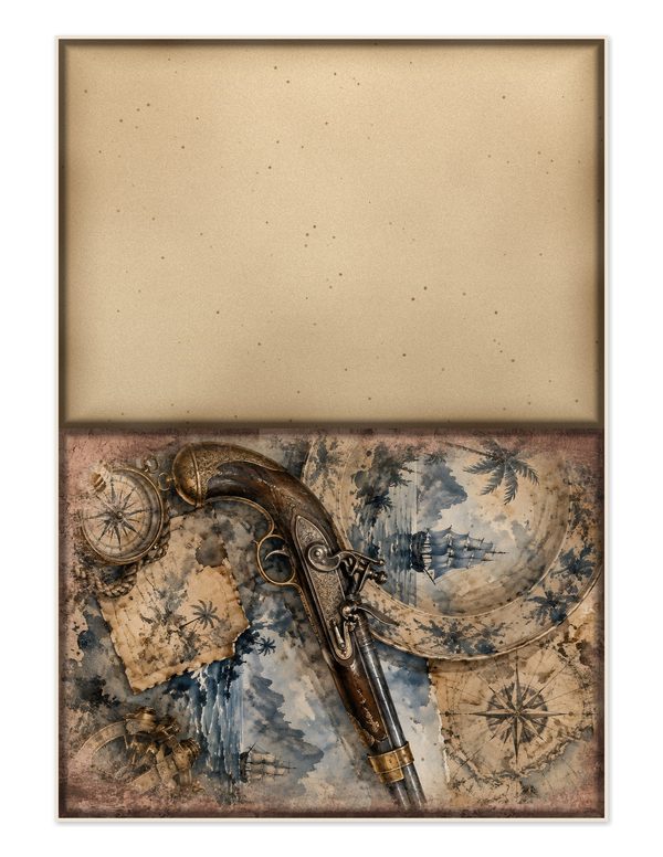 Cannons and Cutlasses Junk Journal Kit: Scrapbook Paper - Pirates and Privateers - Commercial Use — image 24