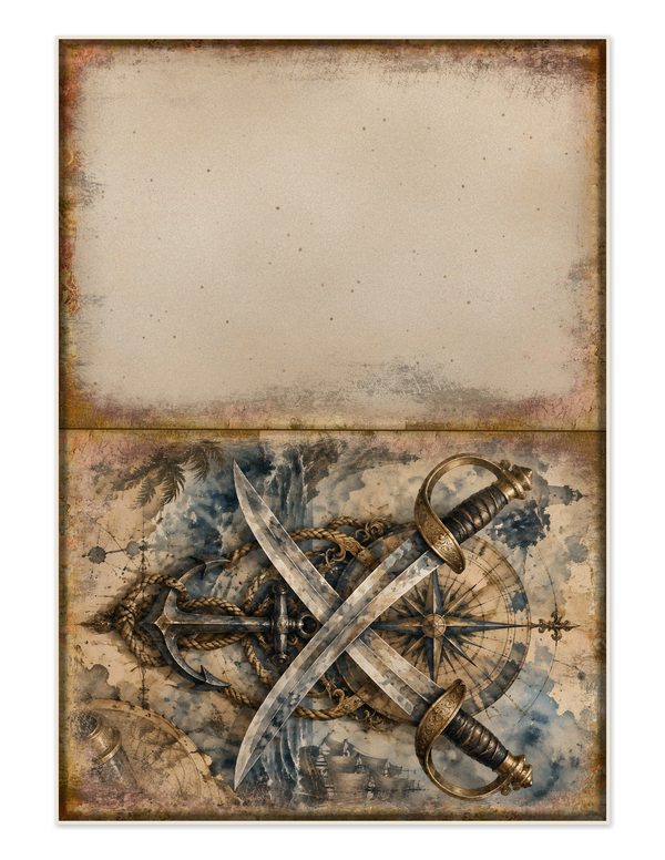 Cannons and Cutlasses Junk Journal Kit: Scrapbook Paper - Pirates and Privateers - Commercial Use — image 26