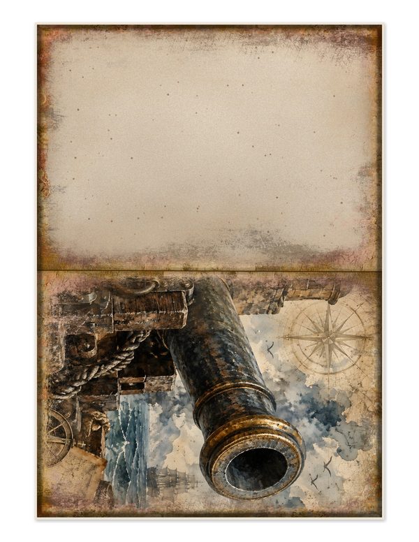 Cannons and Cutlasses Junk Journal Kit: Scrapbook Paper - Pirates and Privateers - Commercial Use — image 27