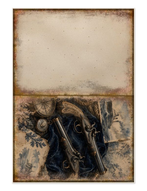 Cannons and Cutlasses Junk Journal Kit: Scrapbook Paper - Pirates and Privateers - Commercial Use — image 28