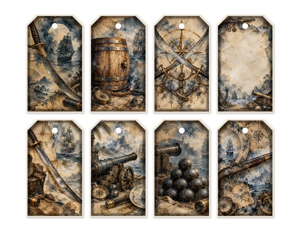 Cannons and Cutlasses Junk Journal Kit: Scrapbook Paper - Pirates and Privateers - Commercial Use — image 49