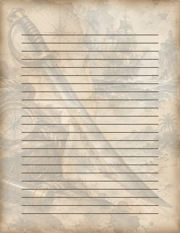 Cannons and Cutlasses Junk Journal Kit: Scrapbook Paper - Pirates and Privateers - Commercial Use — image 54