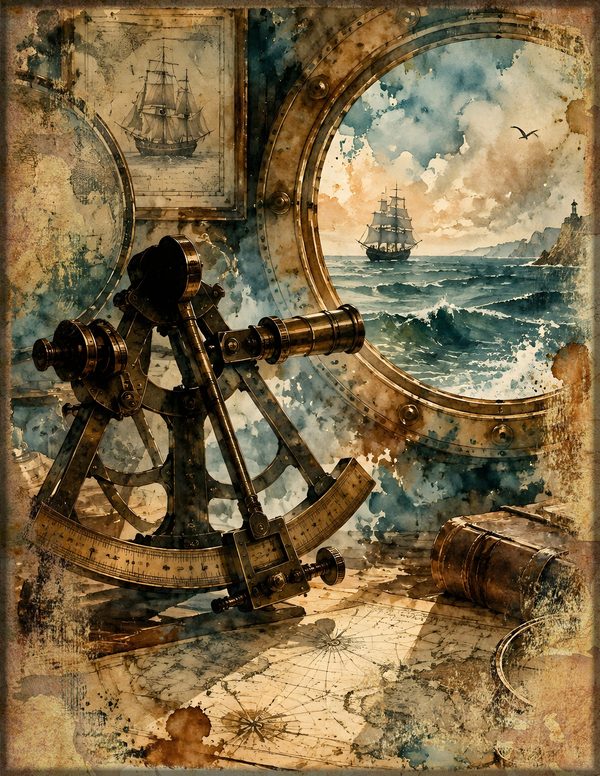 Compass and Spyglass Junk Journal Kit: Scrapbook Paper - Pirates and Privateers - Commercial Use — image 9