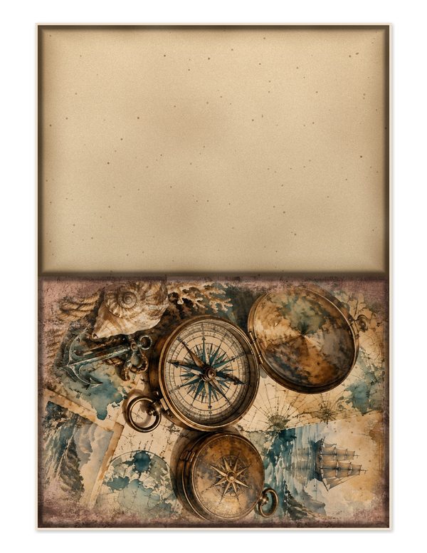 Compass and Spyglass Junk Journal Kit: Scrapbook Paper - Pirates and Privateers - Commercial Use — image 22